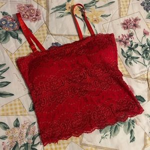vintage red lace camisole